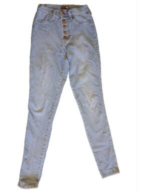 Fashion Nova Juniors Size 5 Mid-rise Skinny Medium Wash Stretch 5 Button Jeans